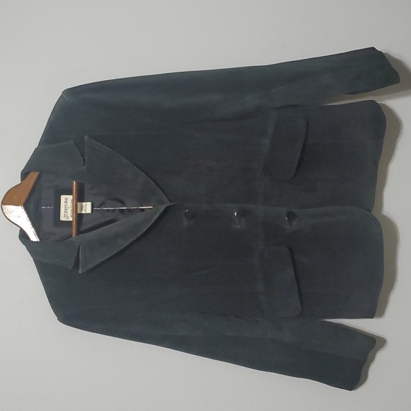 St. John's Bay jacket women's size large black washable suede genuine leather - Picture 1 of 5